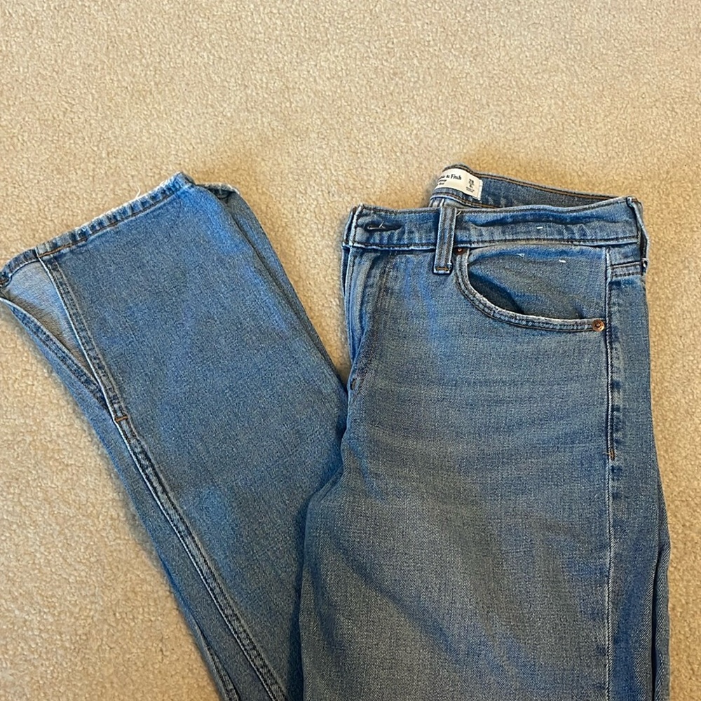 High rise skinny with ankle slits